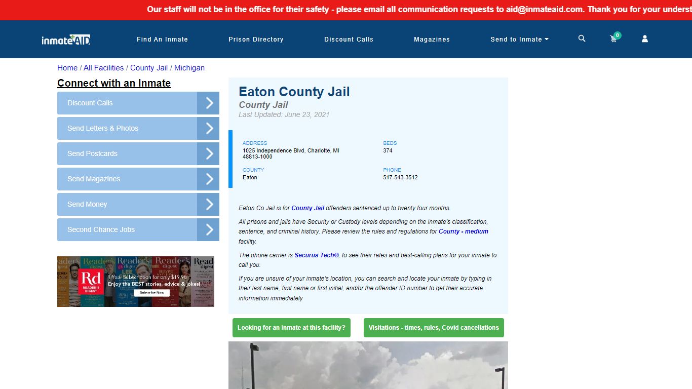 Eaton County Jail - Inmate Locator - Charlotte, MI